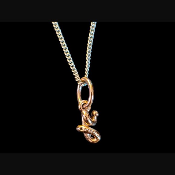Pandora 925 Sterling Ale Adjustable Two Tone Y Retired Script Alphabet Charm - Picture 14 of 15